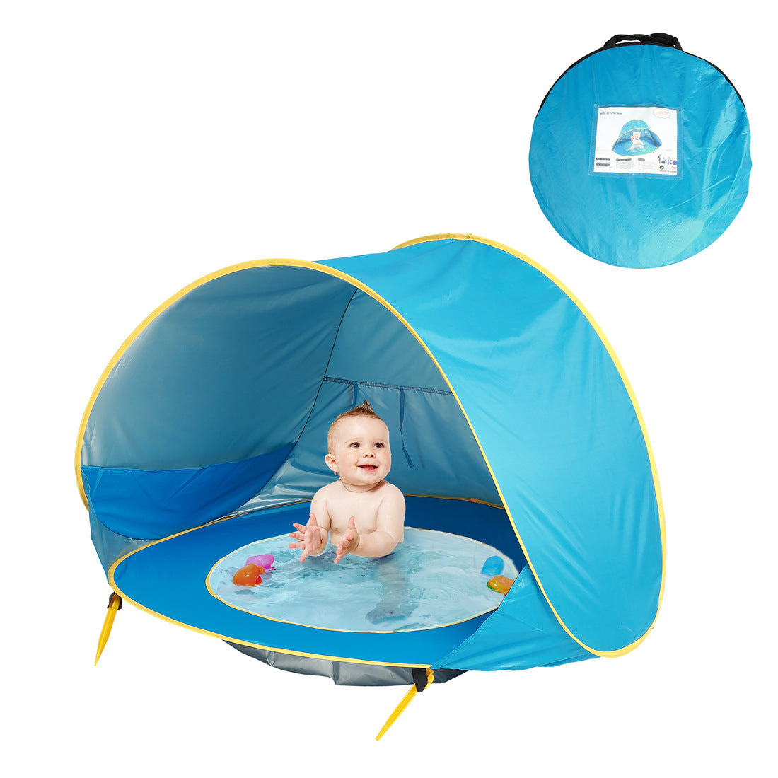 Outdoor baby play tent – UV-protected shade with splash pool for toddlers