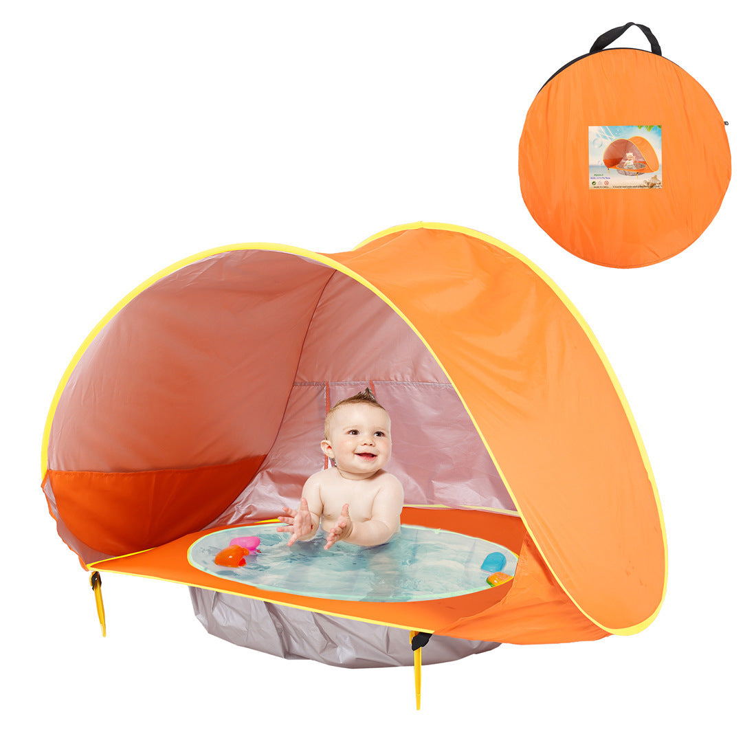 Outdoor baby play tent – UV-protected shade with splash pool for toddlers