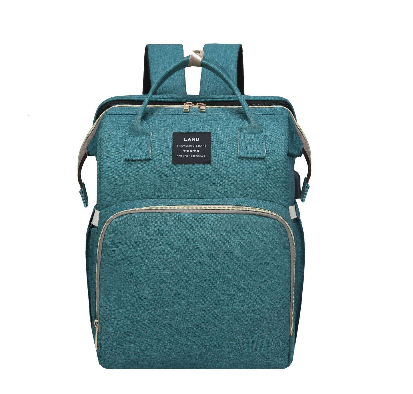 3-in-1 diaper bag backpack – with portable baby crib & insulated bottle holders