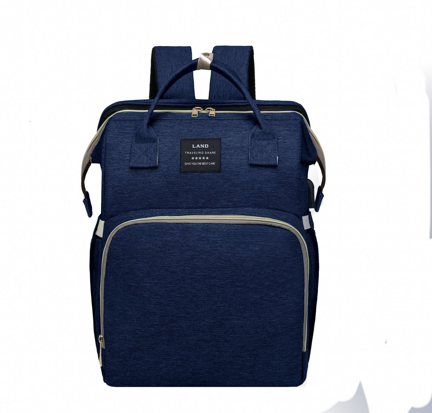 3-in-1 diaper bag backpack – with portable baby crib & insulated bottle holders