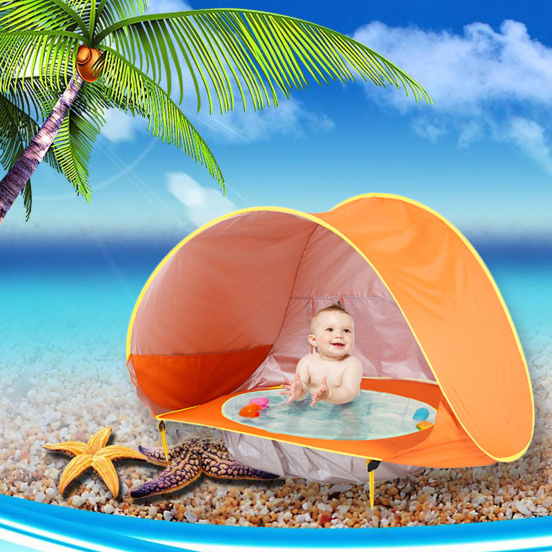 Outdoor baby play tent – UV-protected shade with splash pool for toddlers