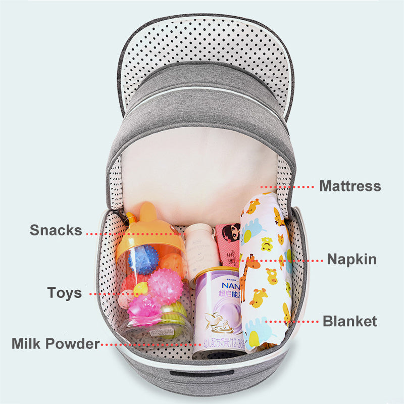 All-in-one diaper bag and crib – perfect for travel and on-the-go naps