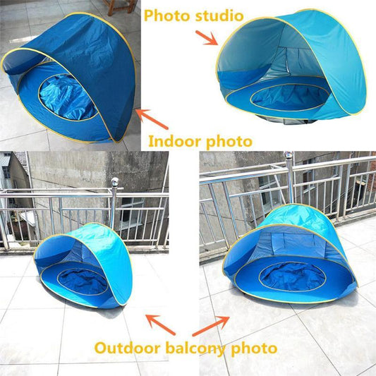 Outdoor baby play tent – UV-protected shade with splash pool for toddlers