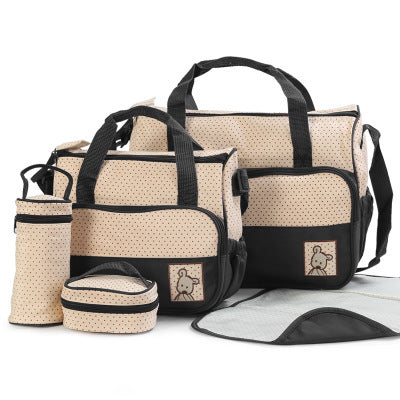 Diaper bag set for moms – includes nappy bag, bottle holder & stroller clips