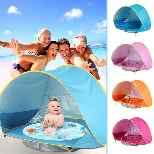 Outdoor baby play tent – UV-protected shade with splash pool for toddlers